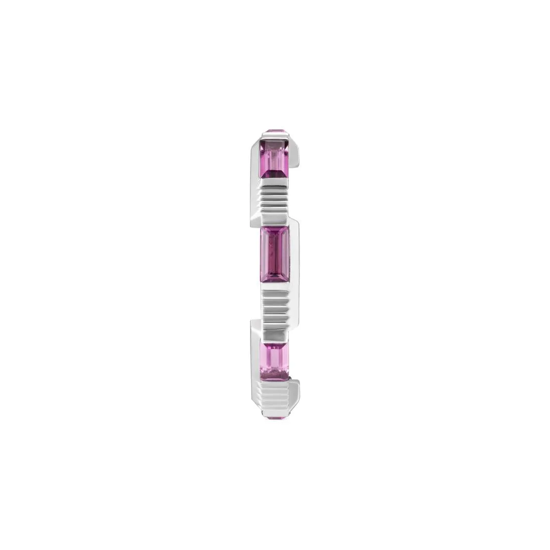 Gucci Link to Love 18ct White Gold Rubelite 2mm Ring D