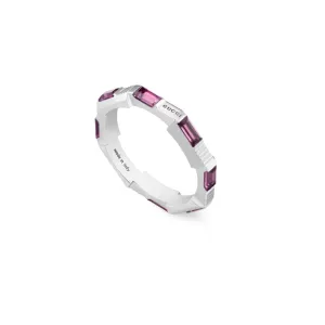 Gucci Link to Love 18ct White Gold Rubelite 2mm Ring D