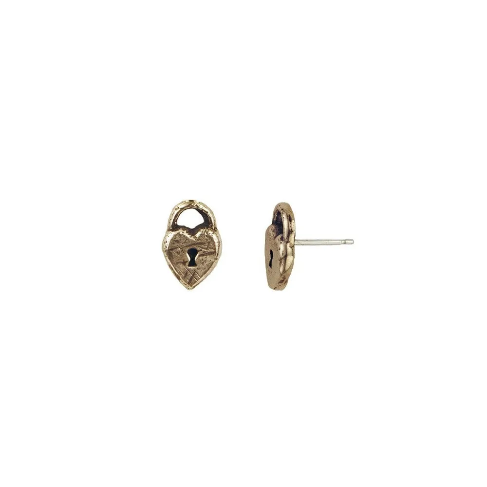 Heart Lock Symbol Studs