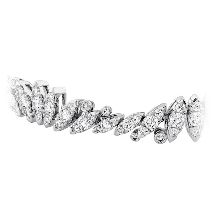 Hearts On Fire White Kites Feathers Line Diamond Bracelet