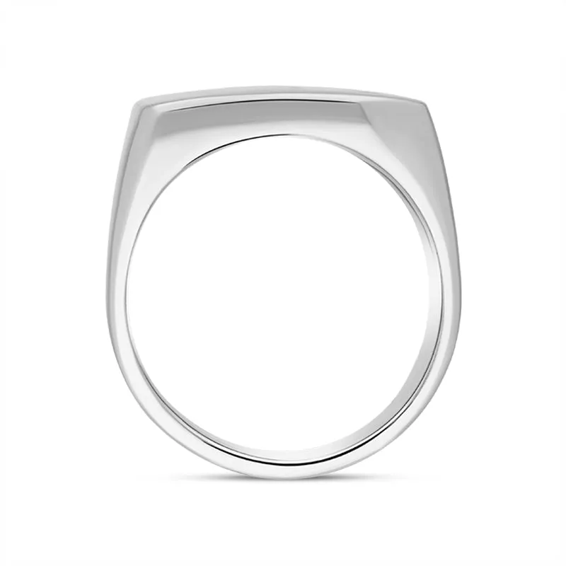 Hot Diamonds Sterling Silver Large Flat Top Black Swirl Ring D