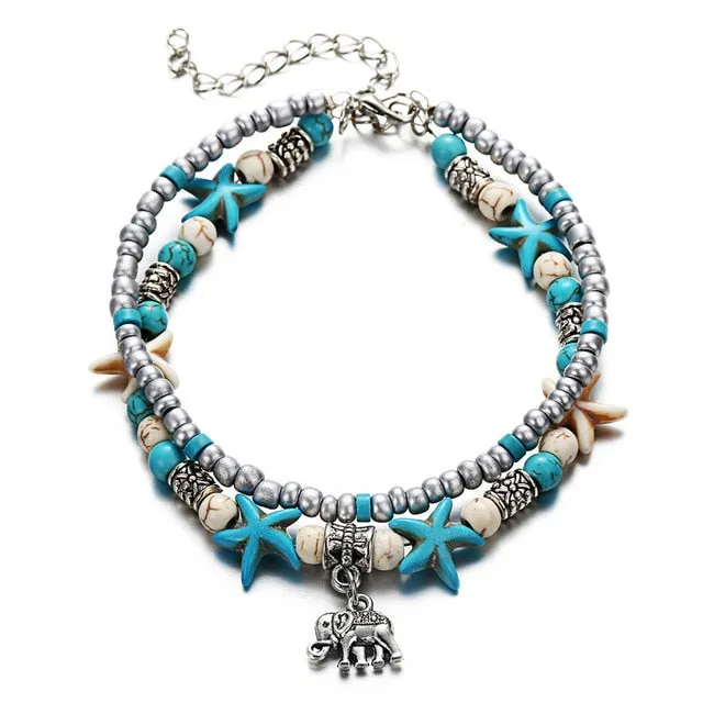 IF YOU Bohimia Sea Turtles Anklet Vintage For Women Summer Beach BOHO Bracelet on Leg Chain Foot Anklets Jewelry Drop shipping
