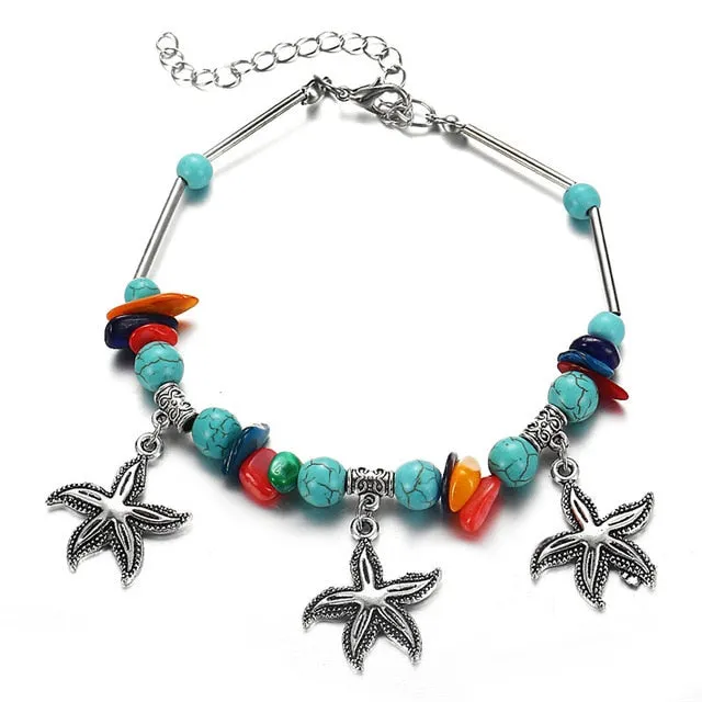 IF YOU Bohimia Sea Turtles Anklet Vintage For Women Summer Beach BOHO Bracelet on Leg Chain Foot Anklets Jewelry Drop shipping