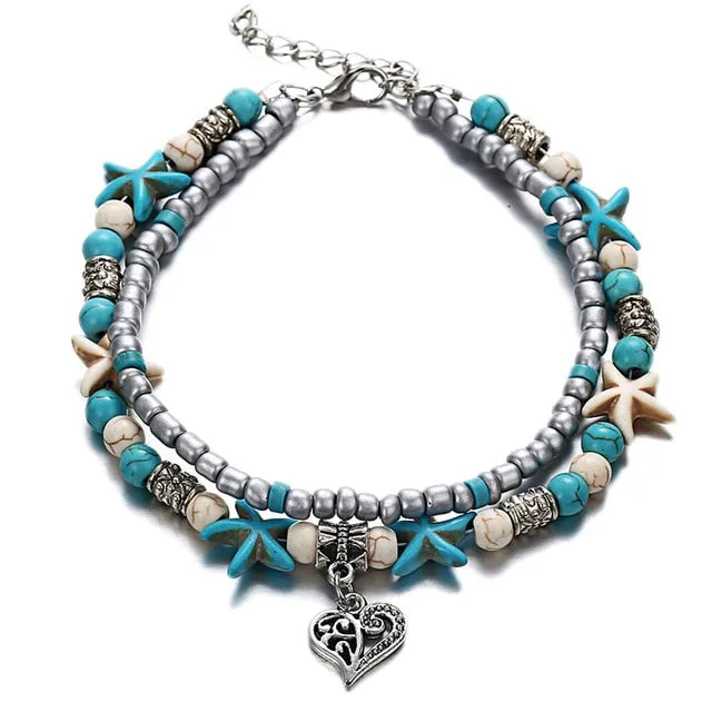 IF YOU Bohimia Sea Turtles Anklet Vintage For Women Summer Beach BOHO Bracelet on Leg Chain Foot Anklets Jewelry Drop shipping