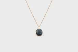 IX Round Marble Gold Plated Pendant