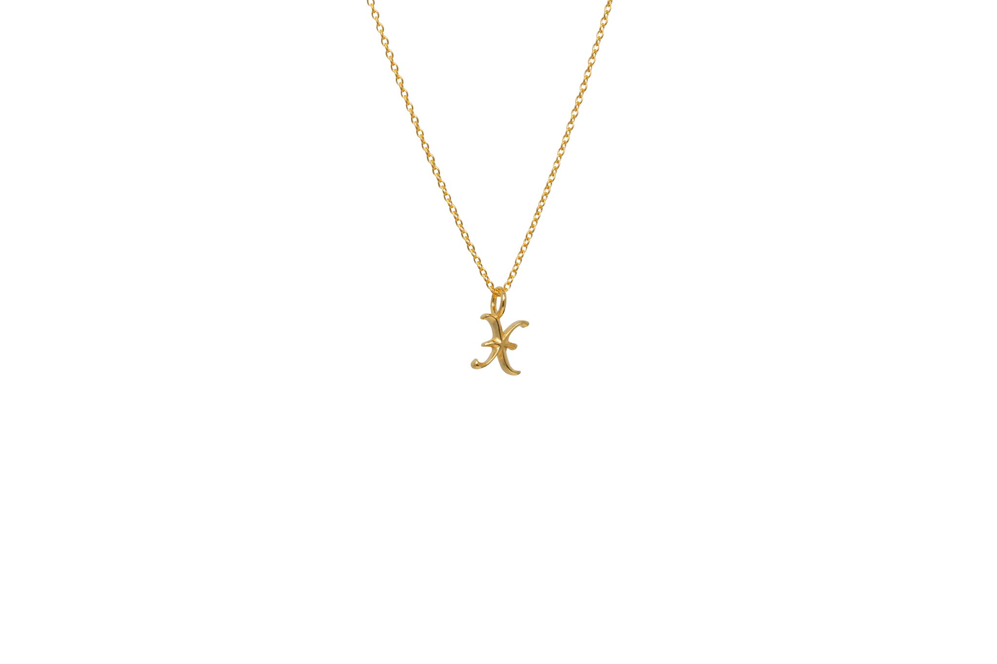 IX X Letter 22K Gold Plated Pendant