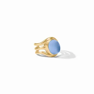 Julie Vos Wave Stone Ring - Iridescent Chalcedony Blue