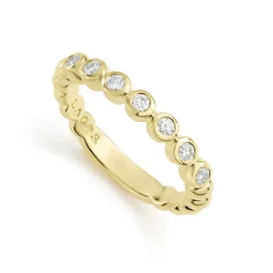 Lagos 18k Caviar Gold and Diamond Stacking Ring