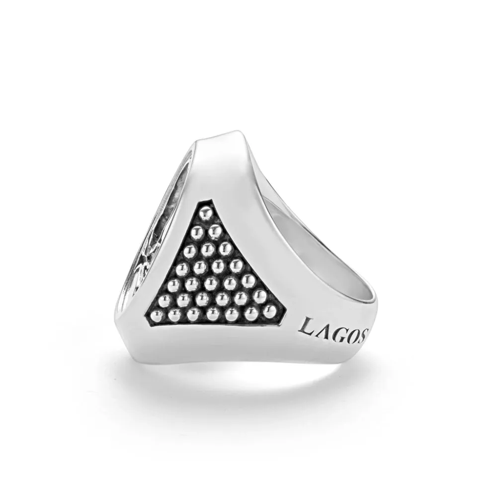 Lagos Anthem Sterling Silver Skull Signet Ring
