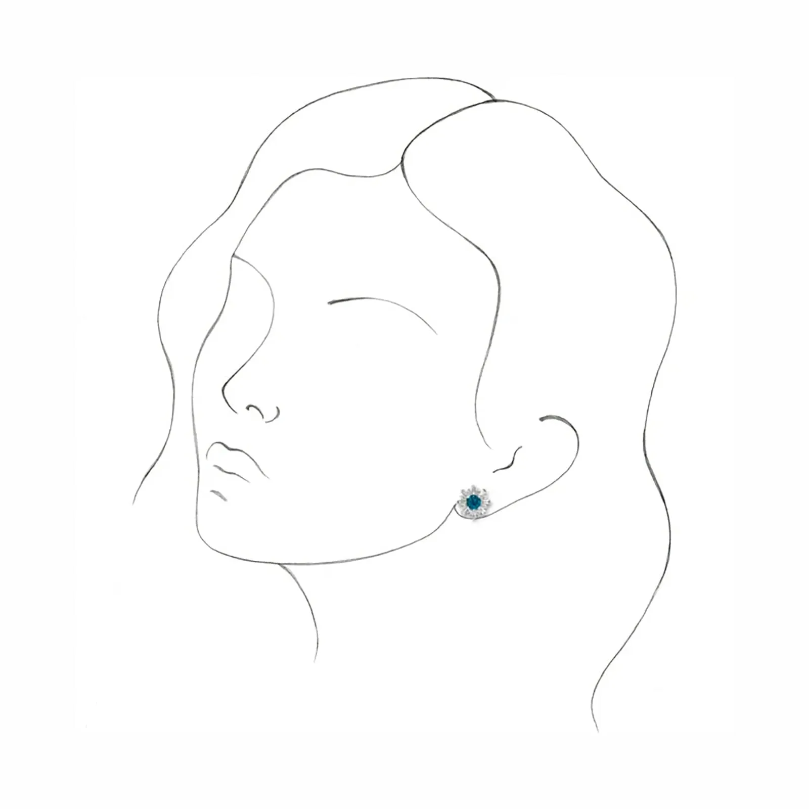 London Blue Topaz & Diamond Halo Earrings