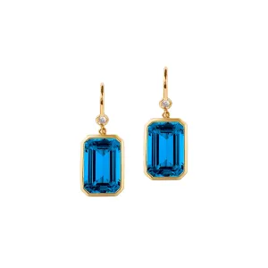 London Blue Topaz Gossip Earrings with Diamonds