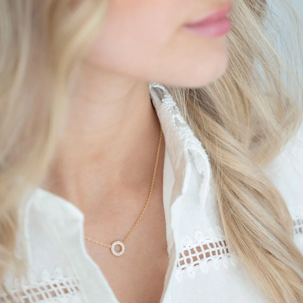 Matin 18K Gold Necklace w. 42 Diamonds