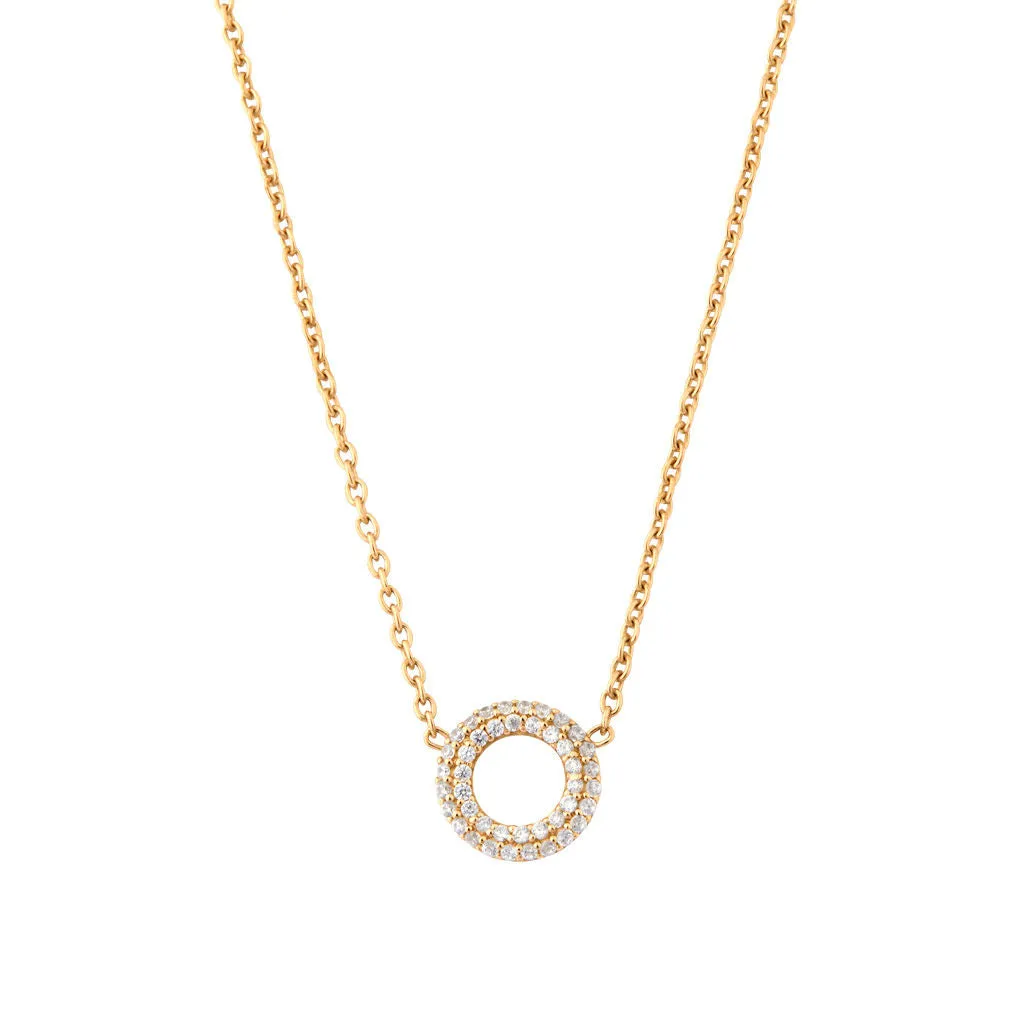 Matin 18K Gold Necklace w. 42 Diamonds