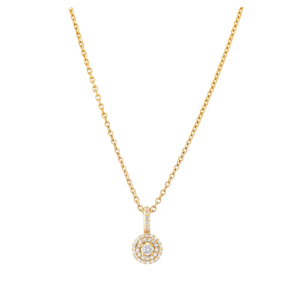 Matin 18K Gold Pendant w. 37 Diamonds