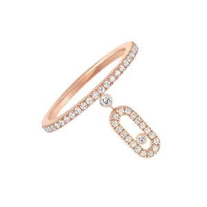 Messika Move Uno 18ct Rose Gold Diamond Pave Drop Ring