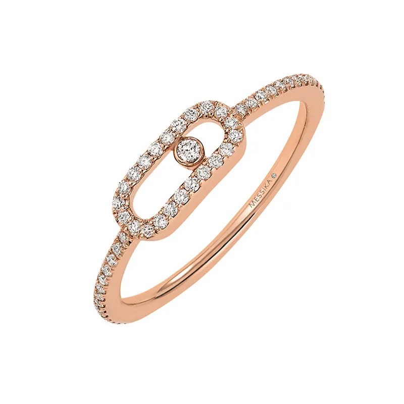Messika Move Uno Pave 18ct Rose Gold 0.15ct Diamond Ring