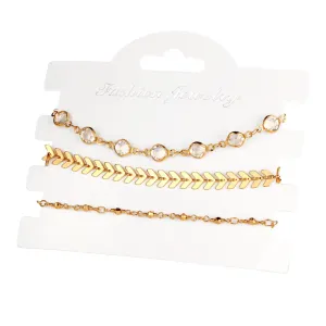 Miss JQ 3pcs/set New Fashion Infinite Anklet Foot Chain For Woman Summer Ankle Bracelet Charm 2 Color Anklets Foot Beach Jewelry