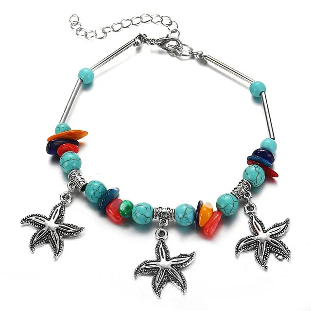 Miss JQ 3pcs/set New Fashion Infinite Anklet Foot Chain For Woman Summer Ankle Bracelet Charm 2 Color Anklets Foot Beach Jewelry