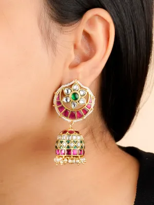 Multicolor Gold Plated Mishr Earrings - MR-E139M