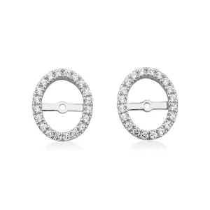 Oval halo earring enhancer with 0.4 carats* of diamond simulants in sterling silver