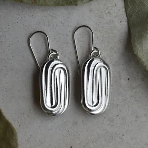 Oval Paperclip Drop Earrings