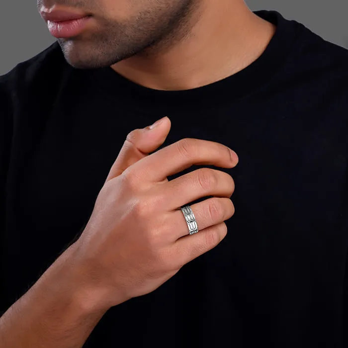 Oxidised Silver Classy Ring For Him