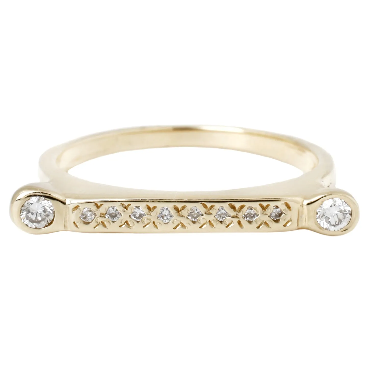 Pav?? Diamond Bar Stack Ring