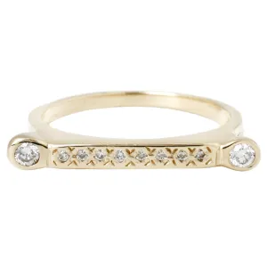 Pav?? Diamond Bar Stack Ring