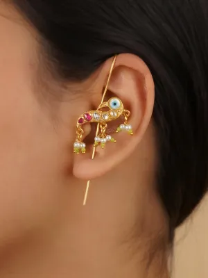 Pink Color Gold Plated Earrings - TR-EAR146