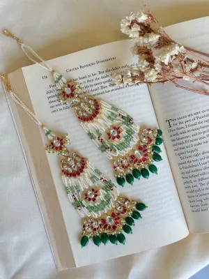 Pink Color Gold Plated Jadau Kundan Earrings - ME1069M