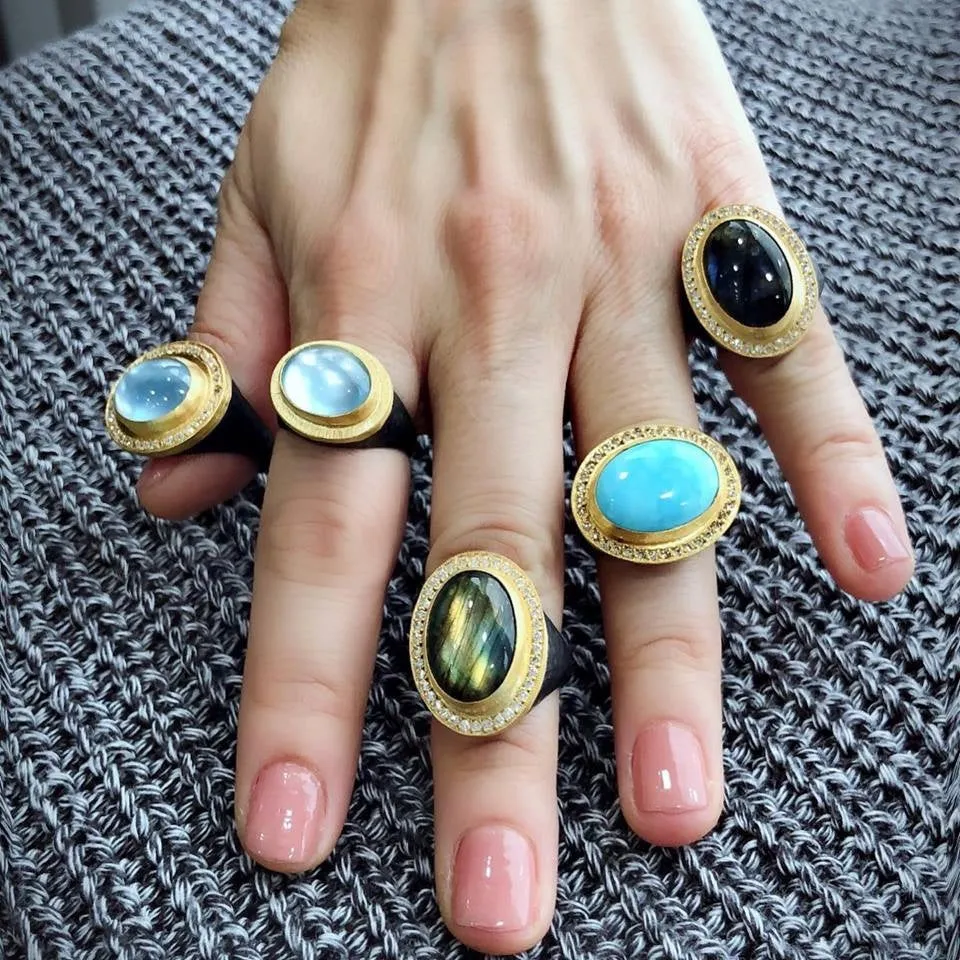 Pompei Ring with Blue Topaz