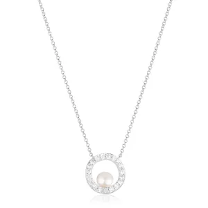 Ponza Circolo Silver Necklace w. Zirconias