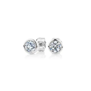 Premium Lab-Grown Diamond, 0.50 carat TW round brilliant stud earrings in 10 carat white gold