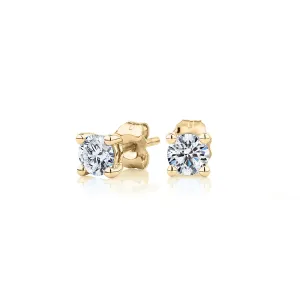Premium Lab-Grown Diamond, 0.50 carat TW round brilliant stud earrings in 10 carat yellow gold