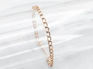 Rose Gold Cable Link Bracelet with Spring Ring Clasp