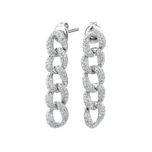 Round Brilliant drop earrings with 0.94 carats* of diamond simulants in sterling silver