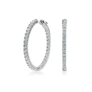 Round Brilliant hoop earrings with 1.66 carats* of diamond simulants in sterling silver
