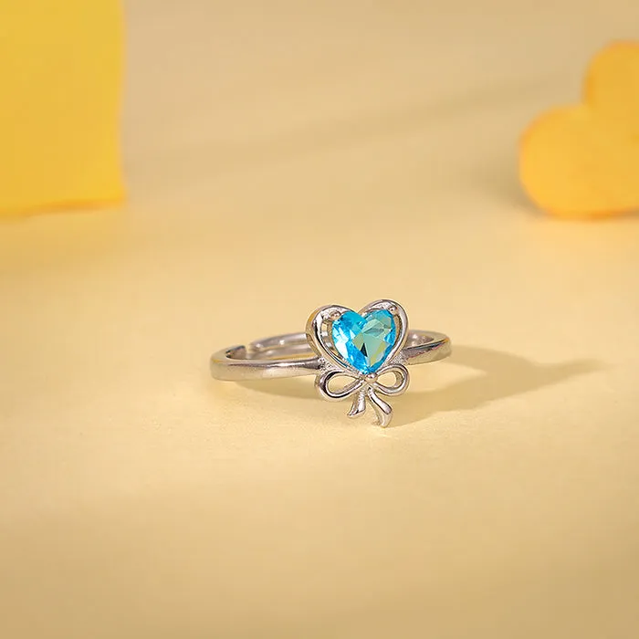 Silver Bonded Hearts Ring