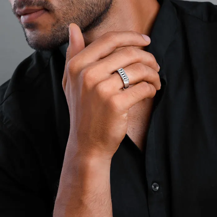 Silver Contemporary Minimalism Ring For Him