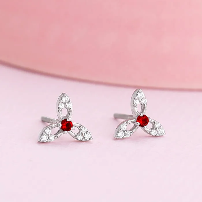 Silver Heart in Heart Earrings