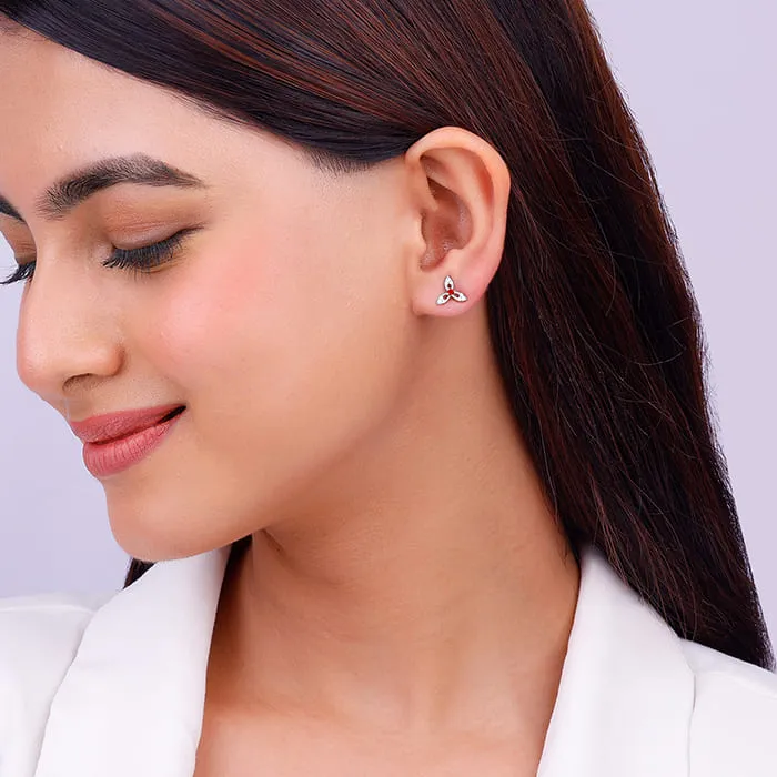 Silver Heart in Heart Earrings