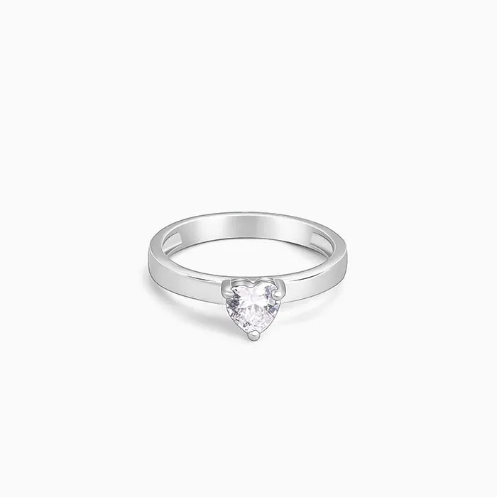 Silver Radiant Heart 2-in-1 Rings