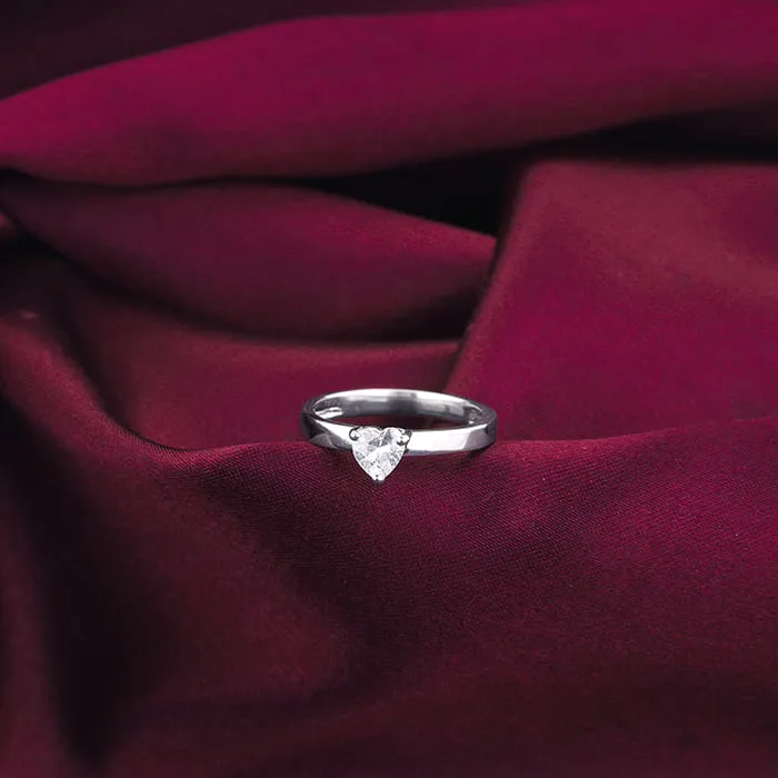 Silver Radiant Heart 2-in-1 Rings