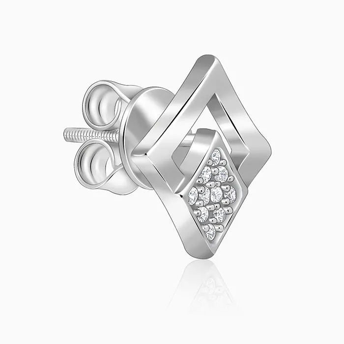 Silver Radiant Rhombus Earrings
