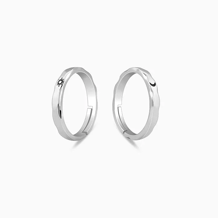 Silver Sun & Moon Couple Bands