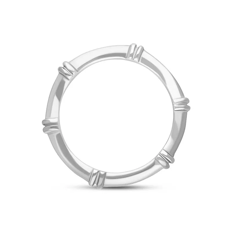 Sterling Silver Bamboo Rope Ring D