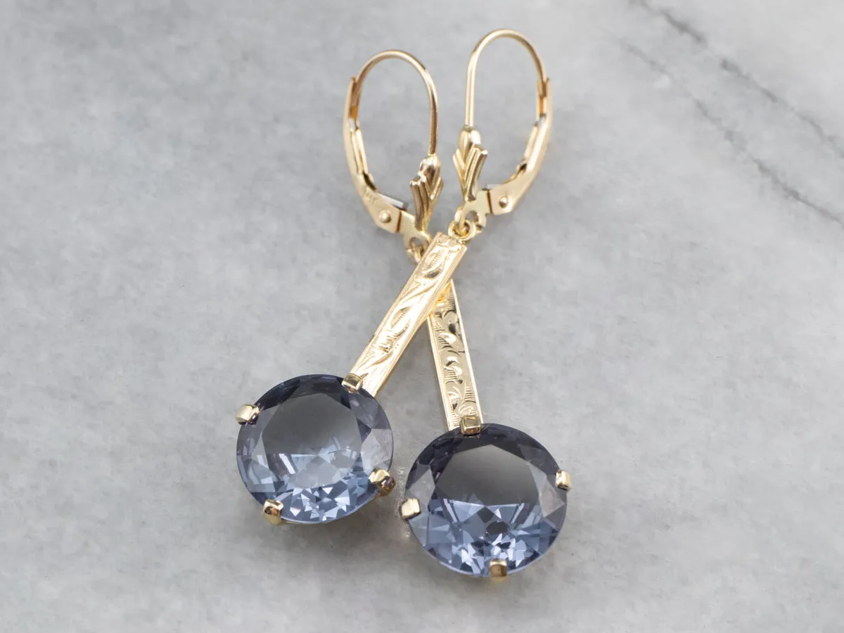 Synthetic Alexandrite Drop Earrings