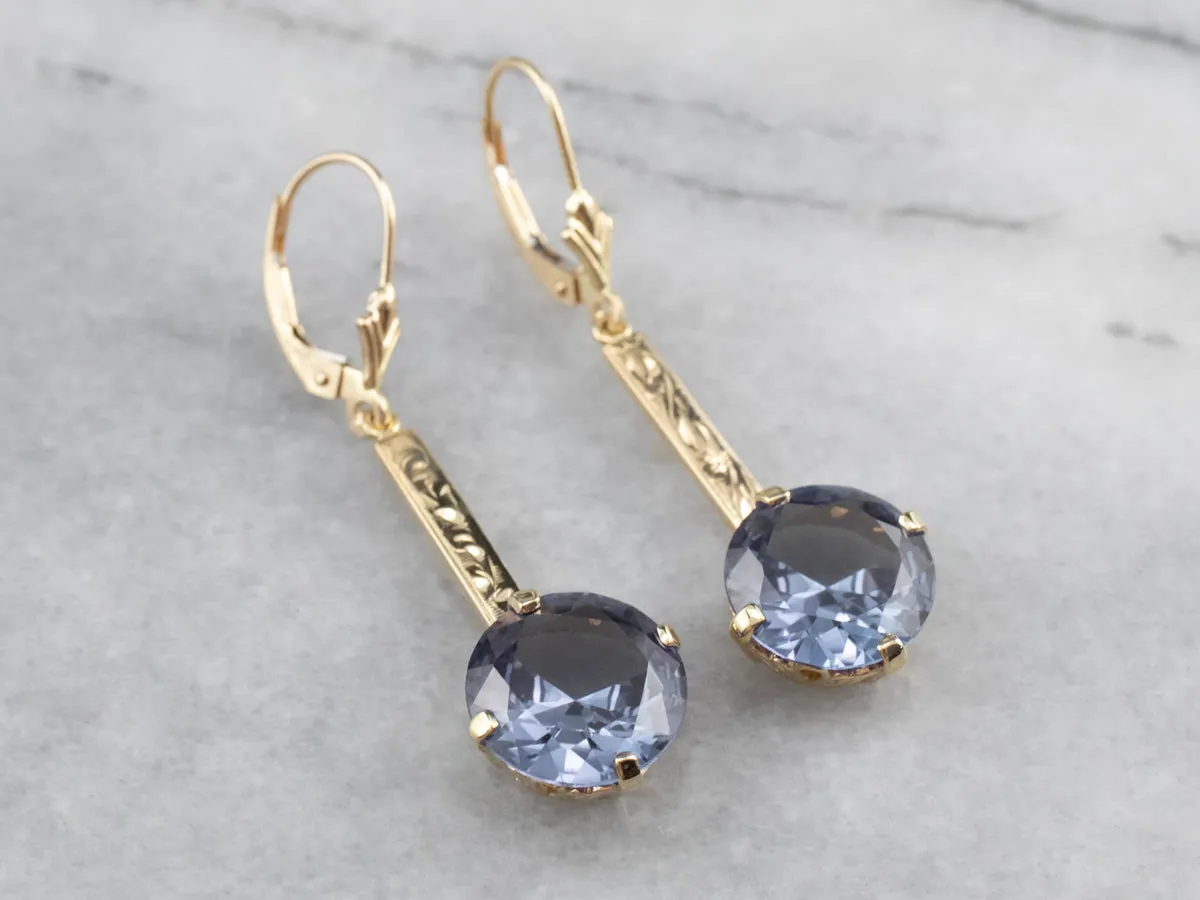 Synthetic Alexandrite Drop Earrings