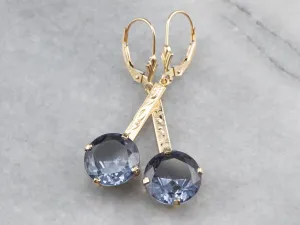 Synthetic Alexandrite Drop Earrings