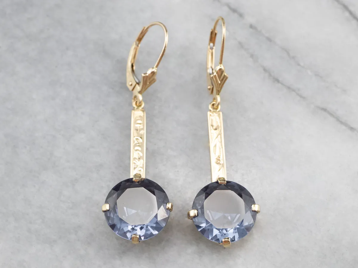 Synthetic Alexandrite Drop Earrings